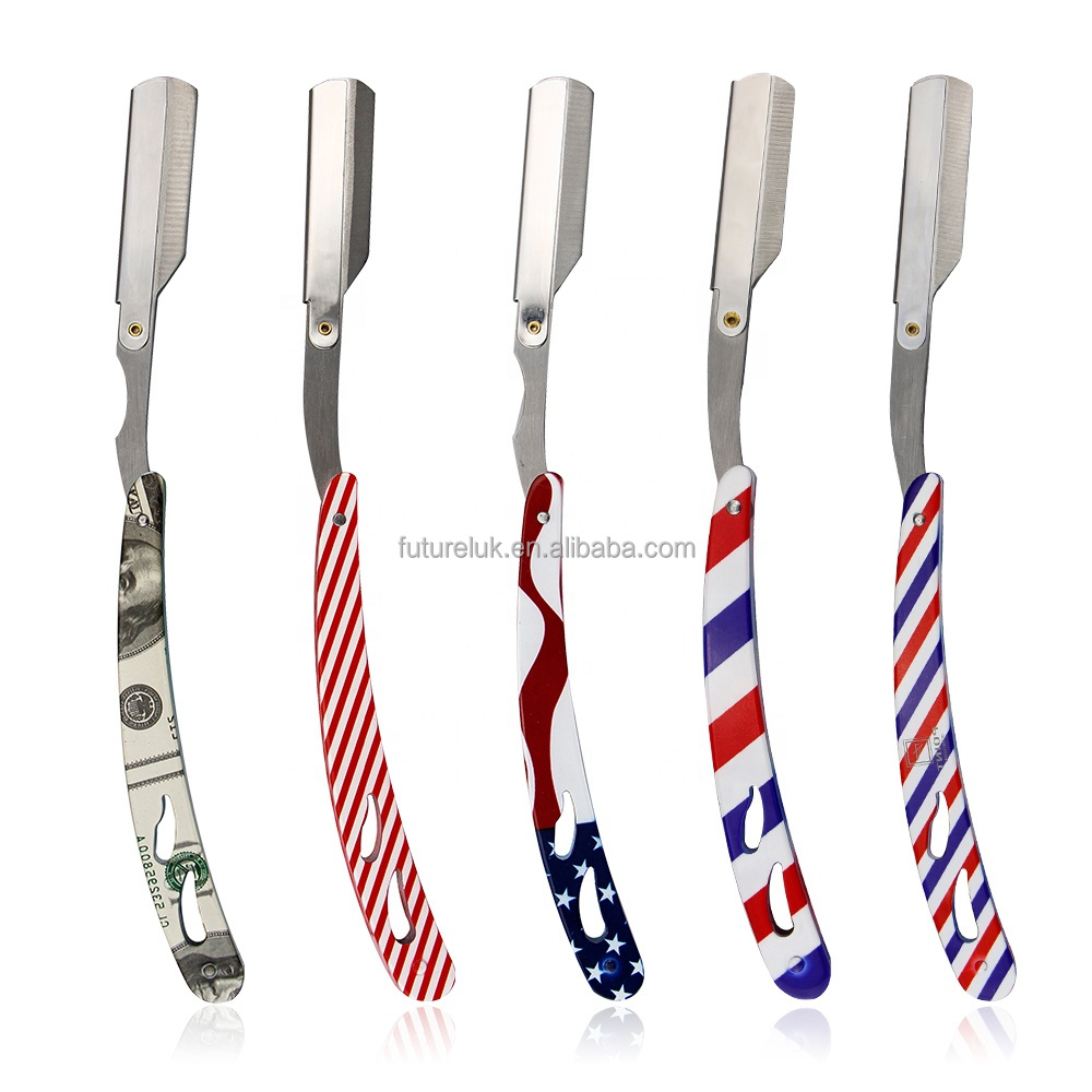 Blade Knife Stainless Steel Straight Razors Single Beard Cutting Folding Knife Shaving Razor wholesale Men's Caring Barber Razor
