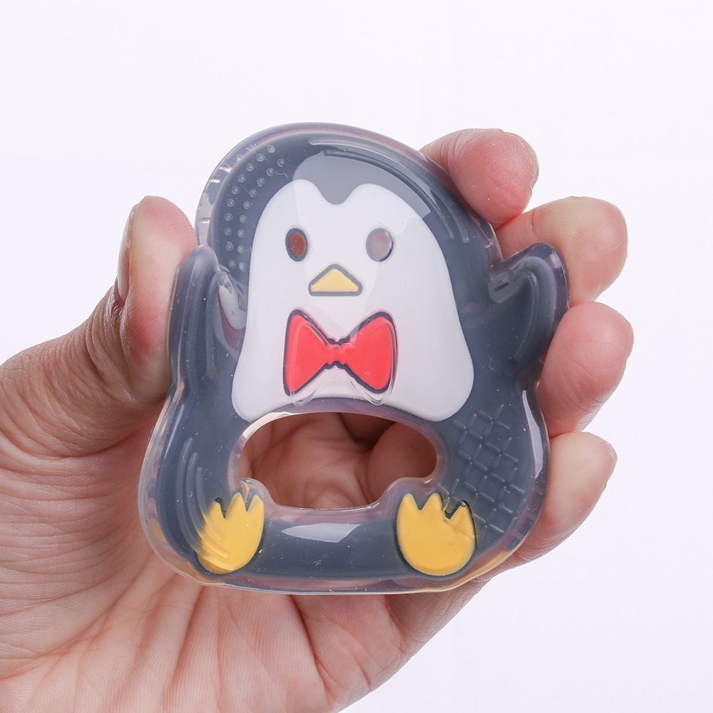 Wholesale Manufacturer Supplier Custom Toy Teething For Babies Animal Cute Penguin Model Silicone Teether Infant Liquid Silicone