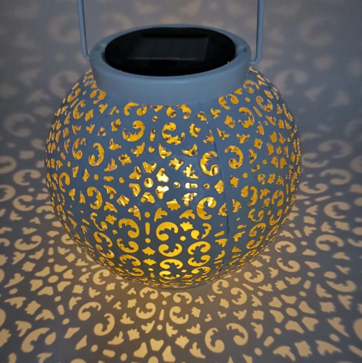 Solar Hanging Lanterns Outdoor Solar Powered Lights Metal Decorative Warm Light Waterproof Tabletop Lamp for Patio  Yard  Garden
