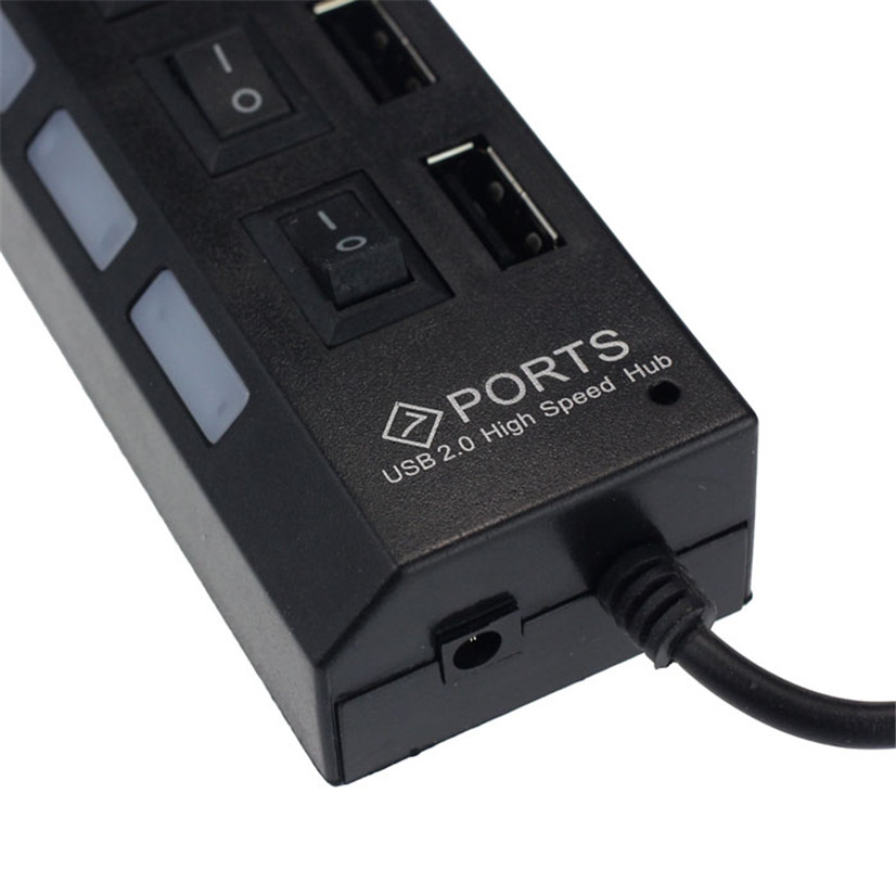 Заводская цена Горячая продажа Новый 7 портов LED USB 2,0 адаптер концентратор питания вкл/выкл переключатель для ПК ноутбука