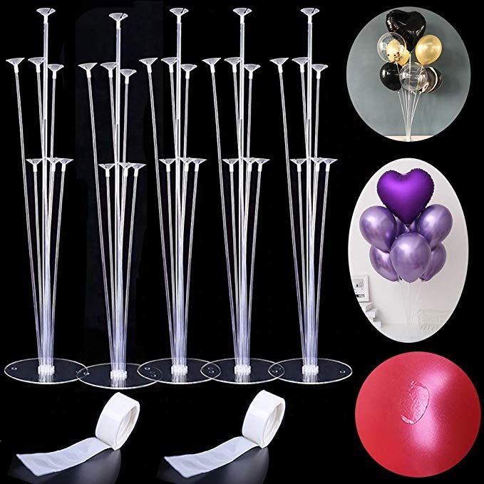 Table Balloon Stand Kit for Birthday Party decoration Reusable Clear Balloon Holder with Balloon Clips Stick Dots