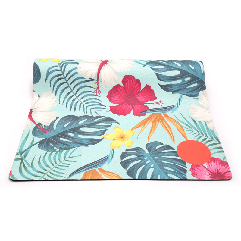 Keepeak customized non slip super soft and luxurious fitness microfiber suede rubber suede yoga mat print