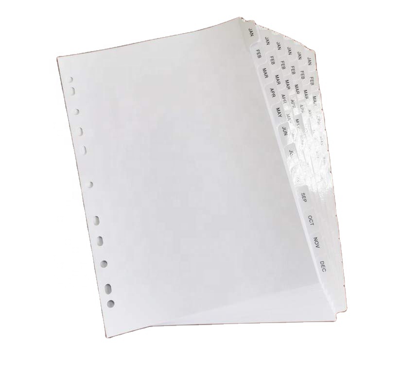 Factory customized Index cards 1-12 months Tabs planner Index divider with the months index Tabs divider