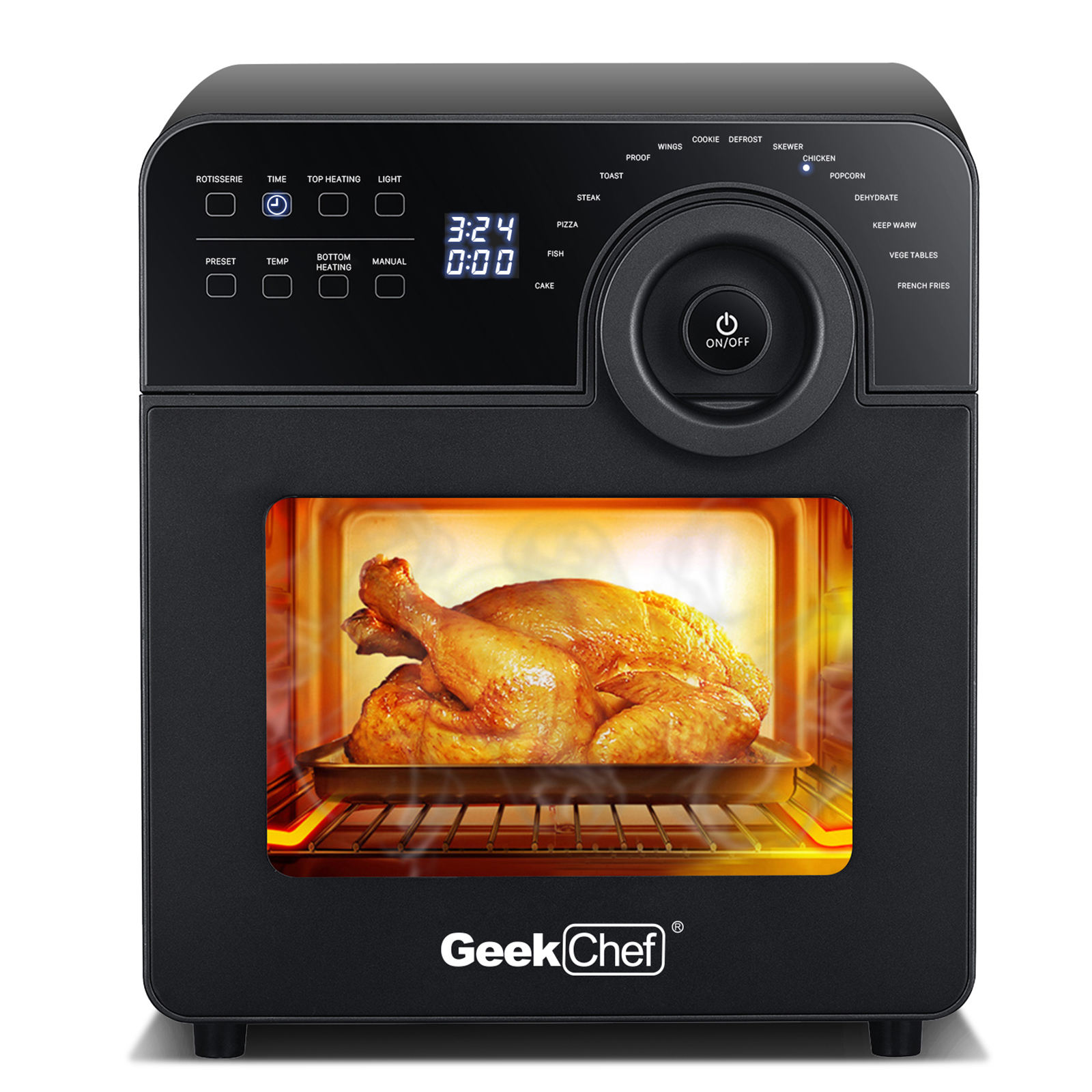 Oven Toaster 4 Slice Convection Air Fryer Countertop Roast Reheat Fry Oil-Free 14.7 Quart