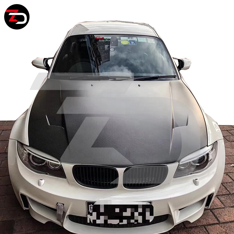 Модель ZD, капот двигателя из углеродного волокна с воздухозаборником для BMW 1 серии E81, E82, E87, E88