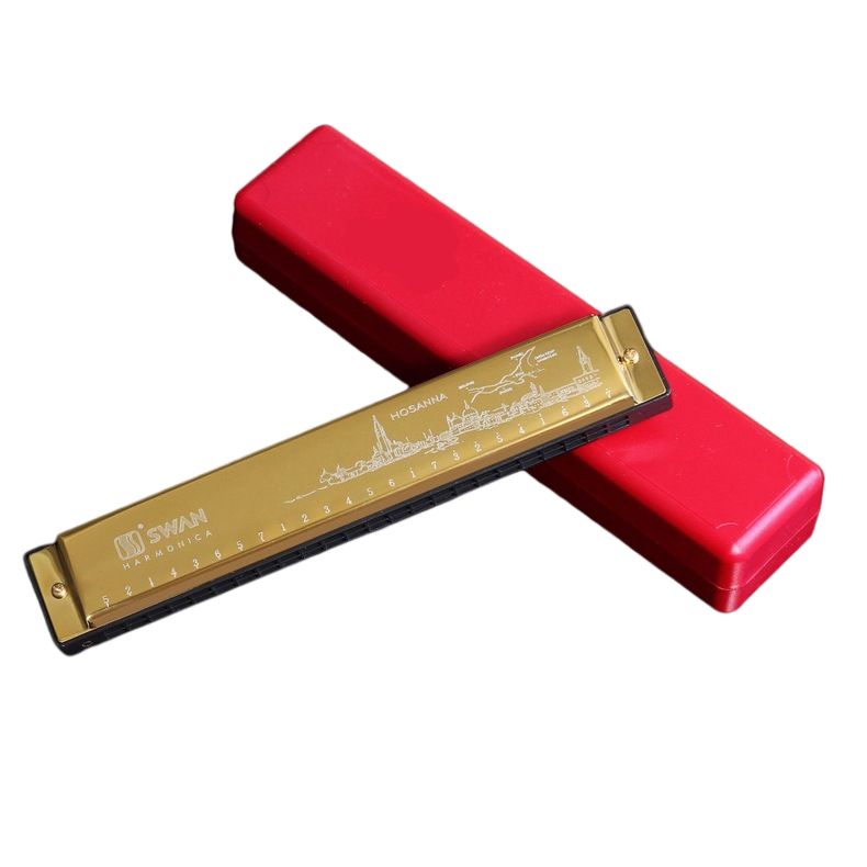 Harmonica 24-Hole Polyphonic C Key Harmonica Beginner Adult Musical Instrument