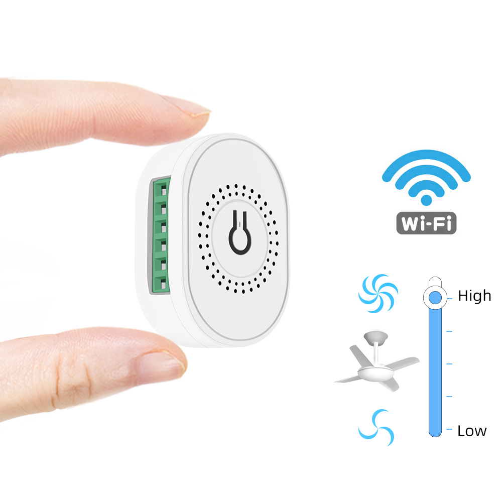 SMATRUL Tuya DIY Mini Fan Switch Module WiFi Smart App Speed Regulation Remote Control Timer On Off 220V For Alexa Google Home