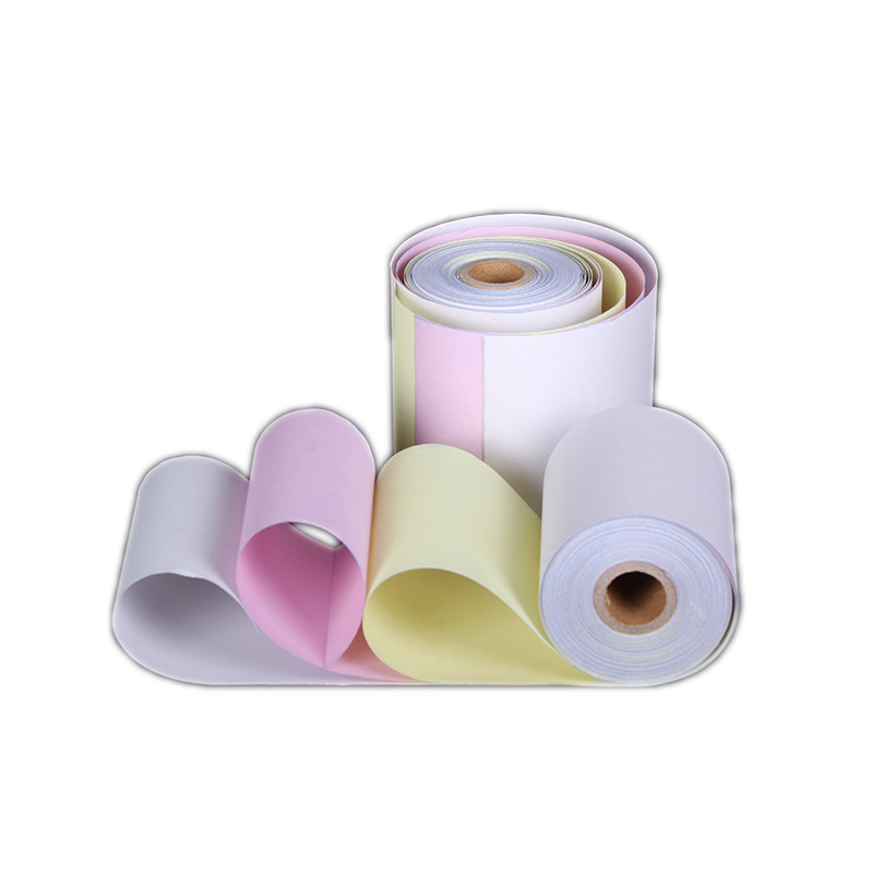 3ply Carbonless рулоны бумаги, белый/желтый NCR рулон бумаги