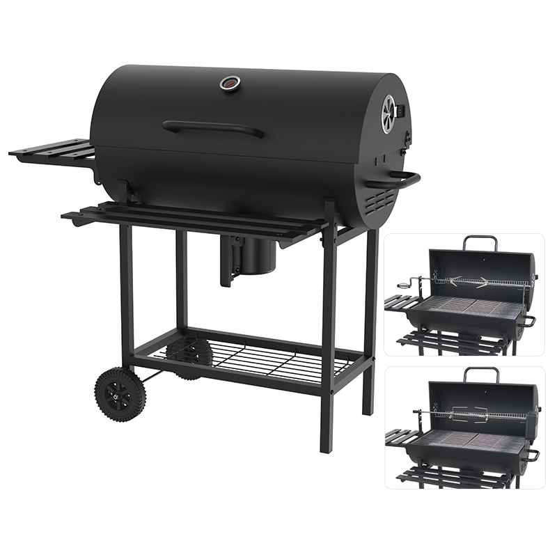 Heavy Duty Barrel Electric Chicken Rotisserie Kit Barbecue Grill Iron Manual Rotisserie Charcoal Bbq Grill For Outdoor Party
