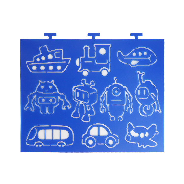 Personalized fancy colorful plastic stencil cartoon shape custom design stencil