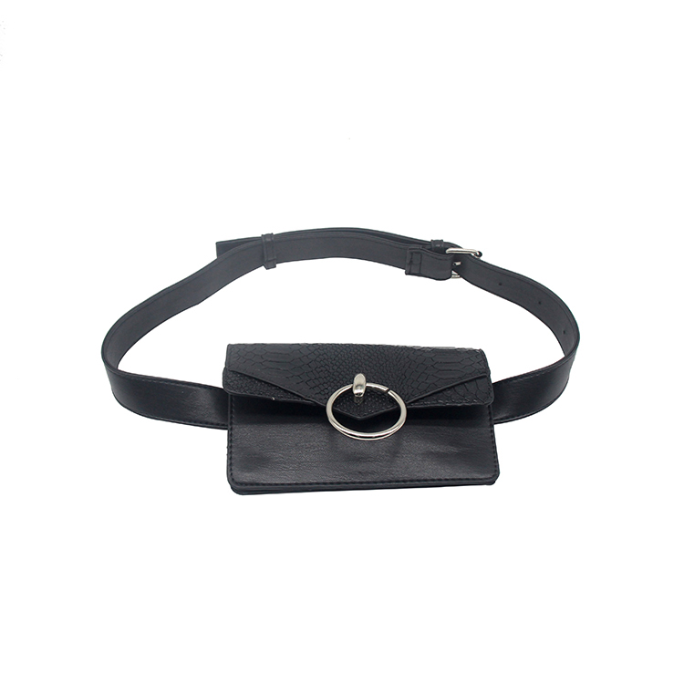 Custom Woman PU Leather Waterproof Casual Leather Belt Waist Bag with Logo