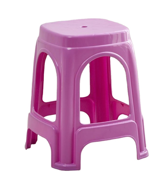 economy Bathroom Red Plastic Stool Thickened Portable Simple Household Plastic Chair For Living Room