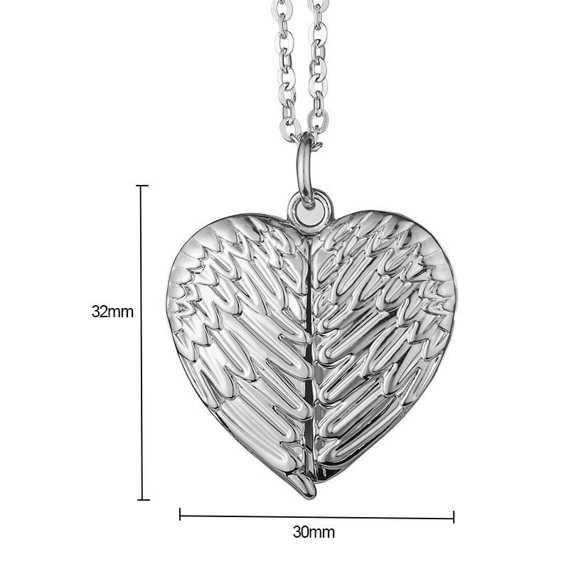 2021 Hot sale wing heart necklace Heat Transfer printing necklace