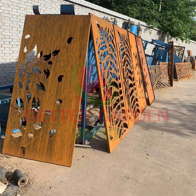 Металлические экраны для заднего двора, панели из кортеновой стали, садовый экран, конфиденциальность