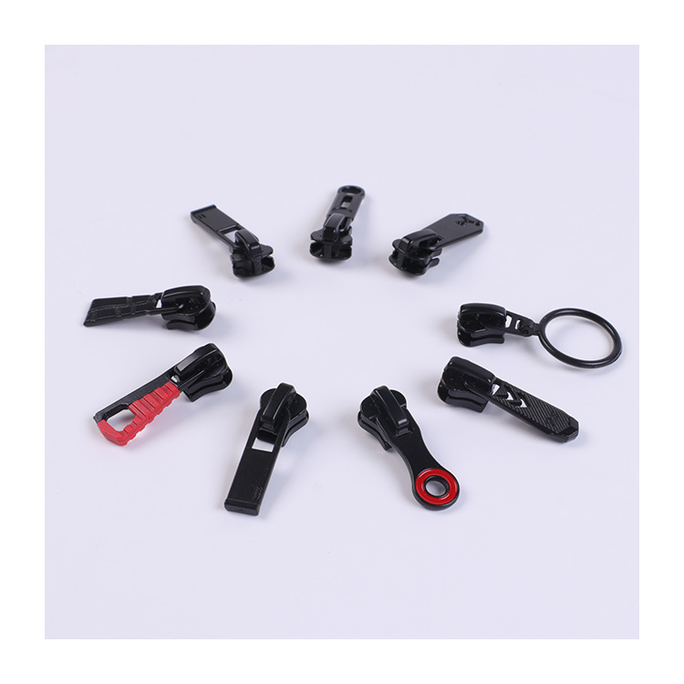 3#5#8#Rubber tooth pull head Resin zipper silder Luggage pull card self-locking zipper Plastic zipper puller zinc alloy in stock