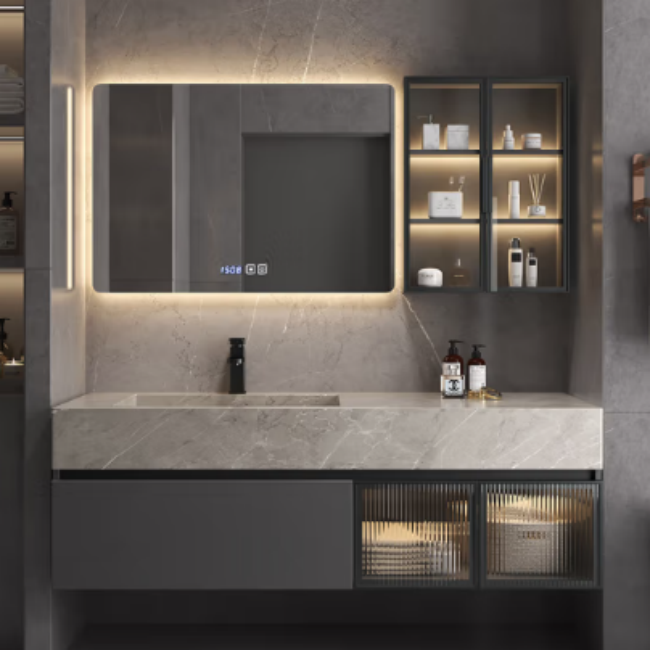 Modern Wood Bathroom Vanities Sink Waterproof Vanity Bathroom Cabinet