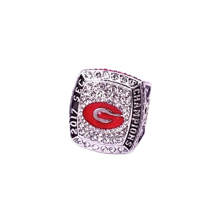 Drop Shipping Zinc Alloy Engraving Inside NCAA 2017 Georgia Bulldogs SEC Championship Rings SMART For Fans