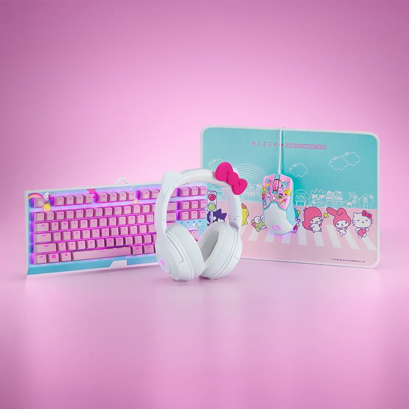 Razer SANRIO персонажи Hello Kitty Ограниченная серия игровая мышь механическая клавиатура наушники набор из трех частей для девочек серия