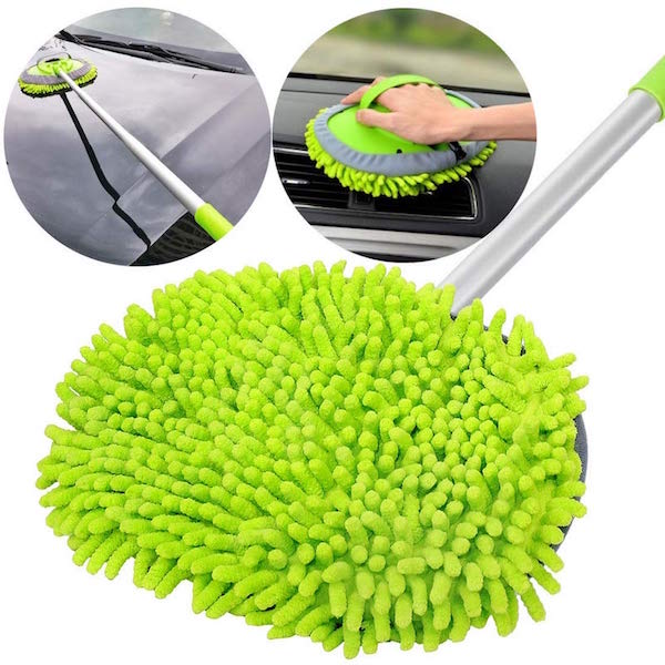 2 in 1 Microfiber Car Wash Mop Mitt with Long Handle