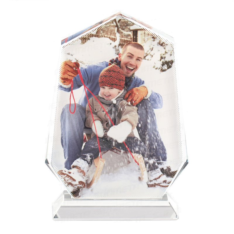 BXP01 Peak Cup Shape Blank Crystal 19.5x14cm Sublimation Printing Image Customized Crystal Trophy