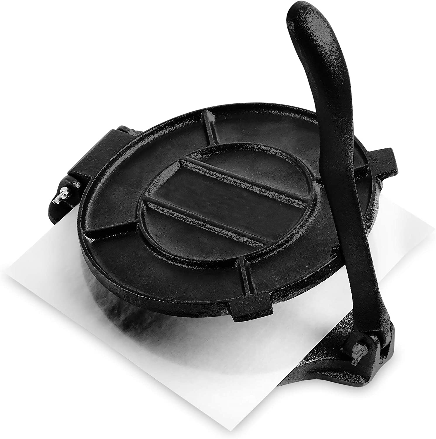 Heavy 8 Inch Cast Iron Seasoned Tortillas Press With Fold Handle for Homemade Corn Tortillas