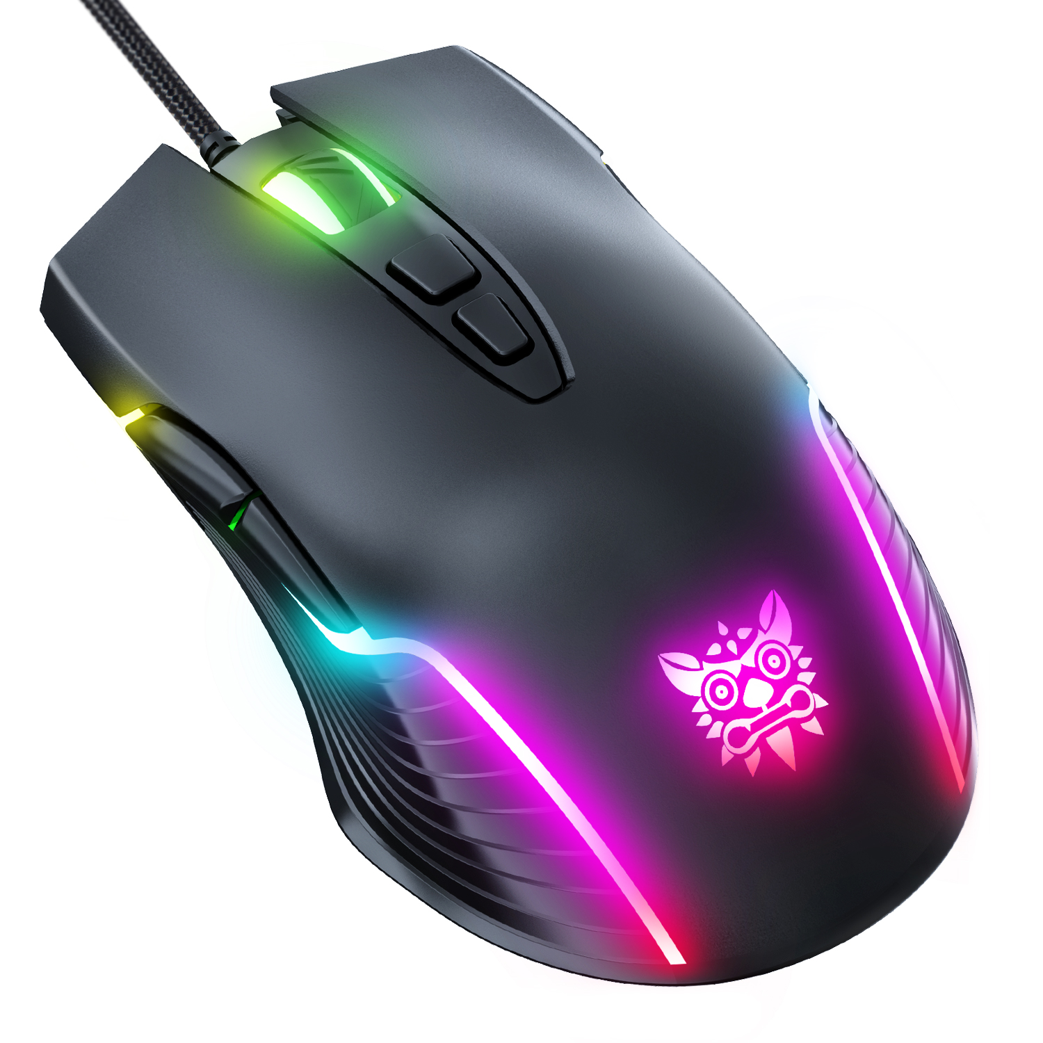 Проводная игровая мышь Onikuma CW905 для ПК, ноутбука и компьютера Mac с эргономичным дизайном, 6400 точек/дюйм, регулируемая