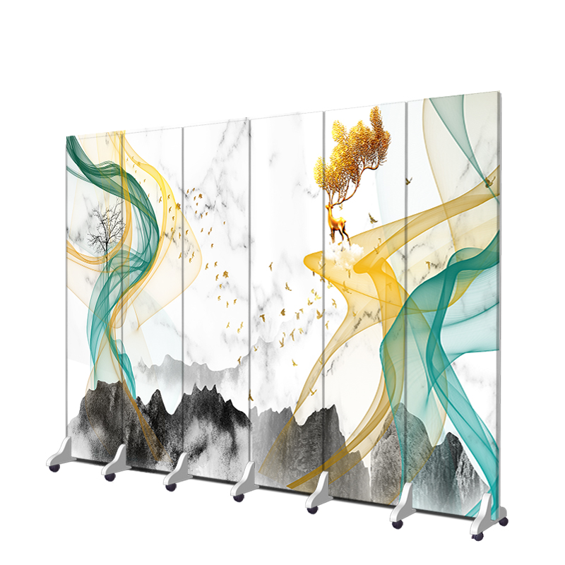 Simple modern living room home mobile partition wall sliding office shelter bed folding screen