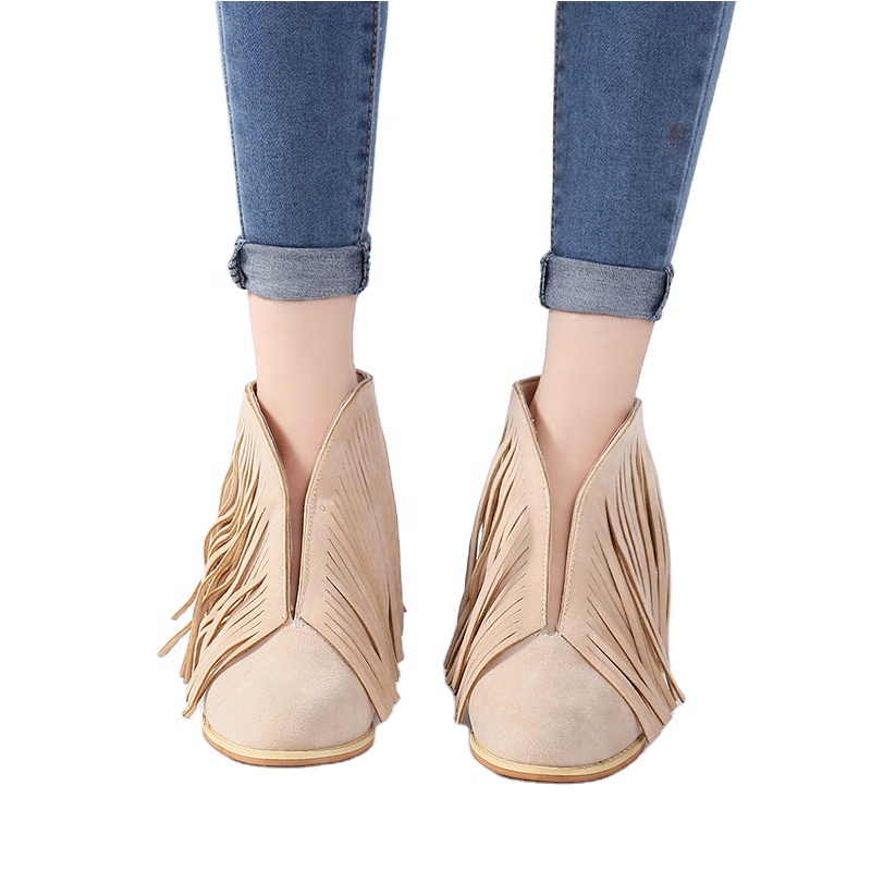 2020 New Design Women Shoes Wholesale Monogrammed Fashion Leopard Chunky Heel High Heeled Shoes With Tassel