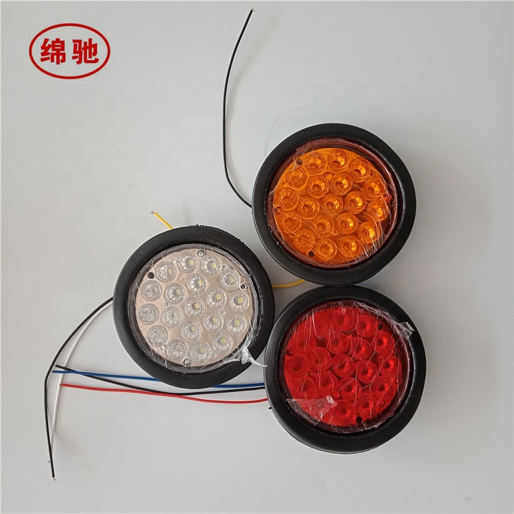 Factory High Quality Truck led tail trailer lights LED 4" Inch Round Led Trailer Light tail stop turn signals lamp