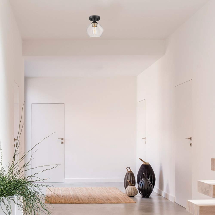 Semi Flush Mount Ceiling Light  Ceiling Lights with Clear Glass  Bedroom Ceiling Lights
