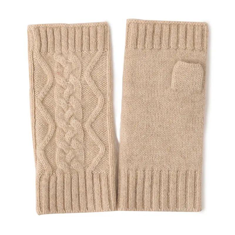 Wholesale Women Gloves For Winter Fingerless Cable Cashmere Gloves For Women