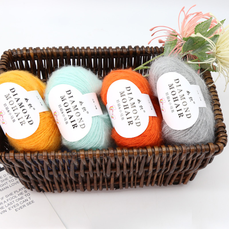 Dimuni Wholesale Price Soft Natural Factory Hot Sell Wool Mohair Silk Kid Blended Yarn For Knitting