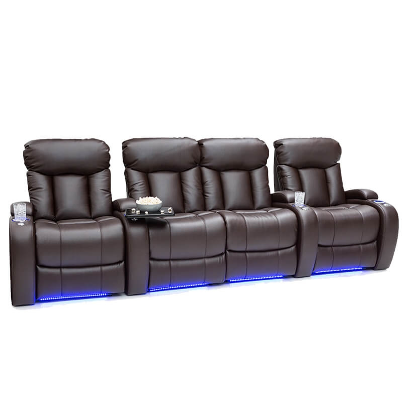 Luxury Home Cinema Recliner Sofa, Power Motion 4 Seats Reclining Chair, Cinema Seats Recliner