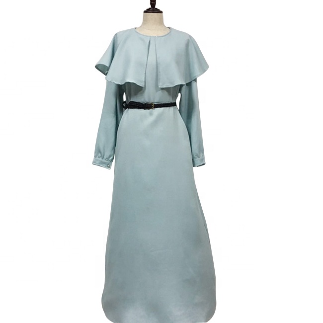 2021 New Trend Pure Color Dubai Abaya Muslim Women Wear Dress Clothes Wholesale Middle East Abaya Dress