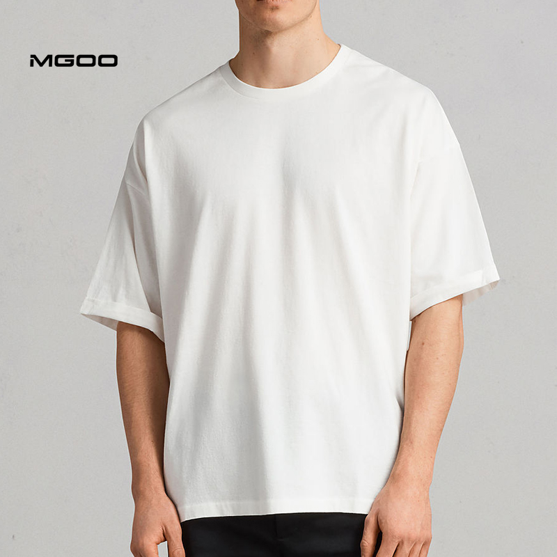 MGOO Custom Boxy Tee тяжелые большие белые футболки из чесаного хлопка