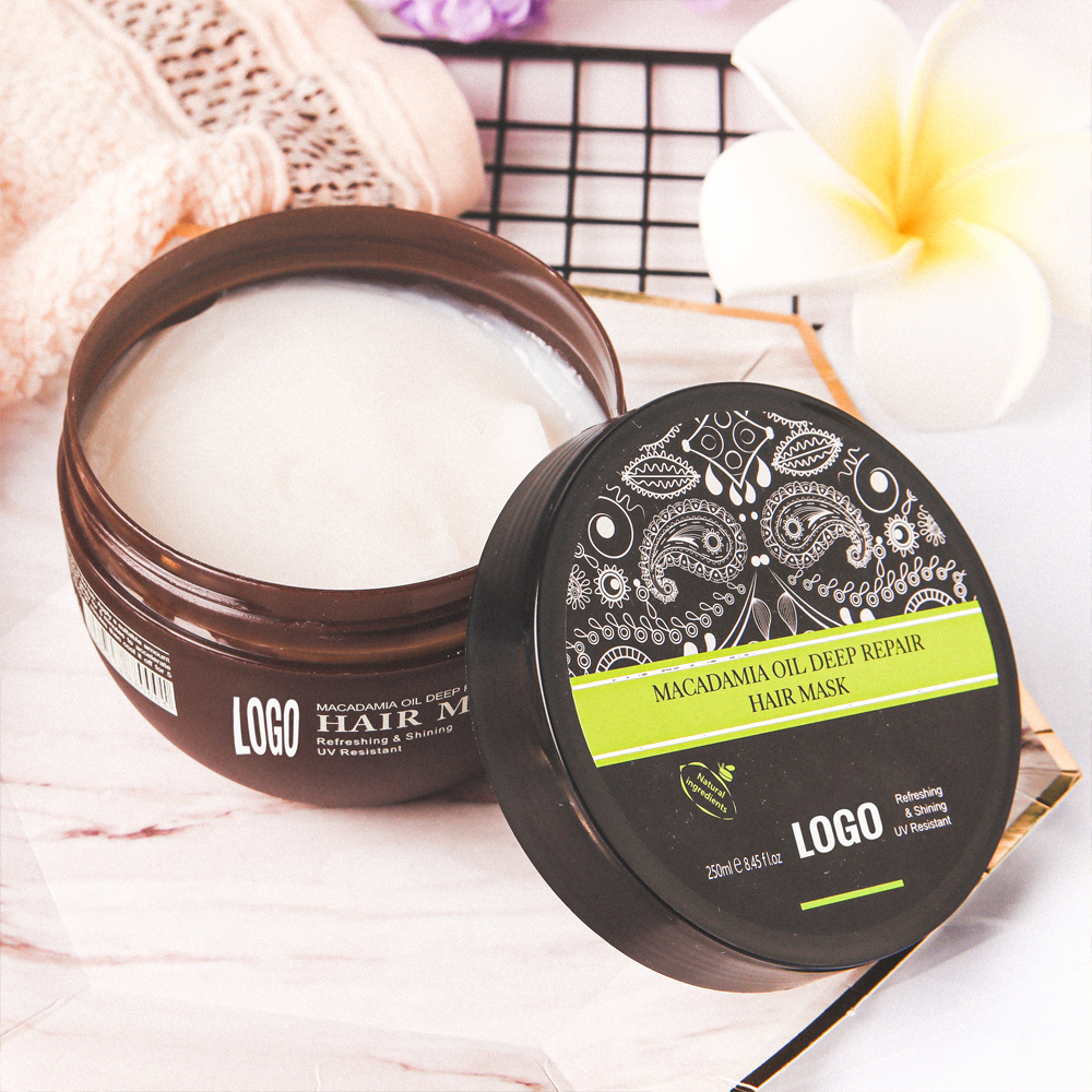 Natural Private Label OEM Deep Repair Smoothing Nourishing Conditioning Organic Macadamia Oil Hair Mask