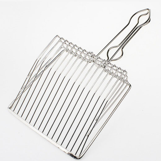2021 Pet Supplies Cats Litter Scooper Stainless Steel Cleaning Shovel Sift Free Metal Pooper Scoopers for Pet Litter