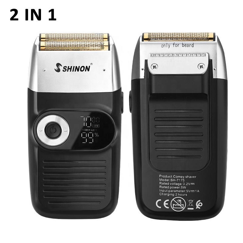 2 в 1 ЖК дисплей беспроводной USB электрическая машинка для стрижки бороды и усов; С двойным лезвием перезаряжаемые тела для мужчин бритвенный станок для человека