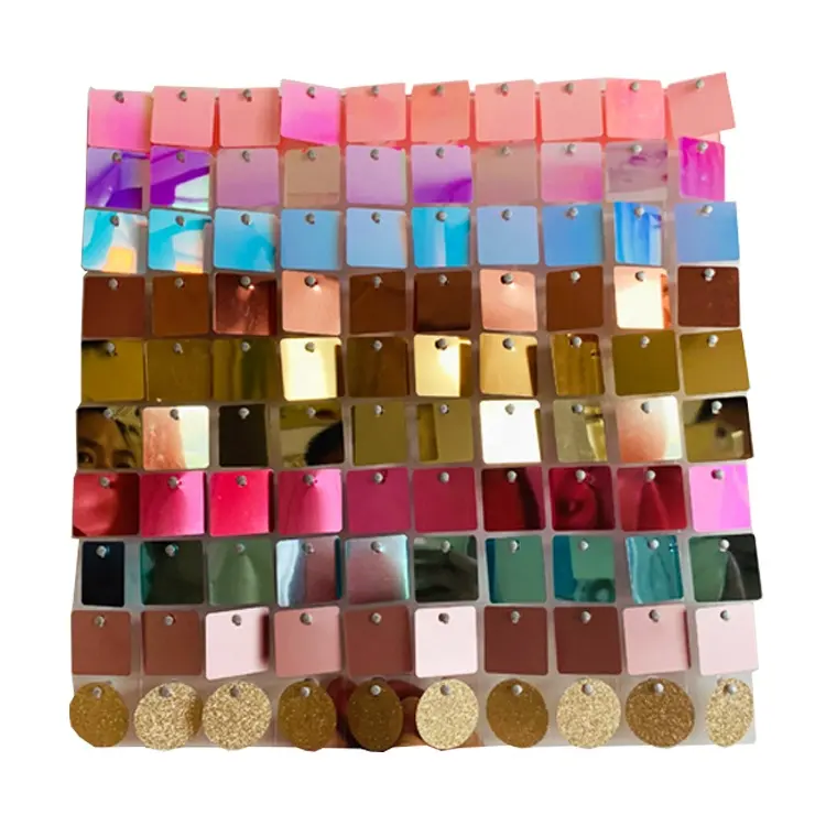 Eco-friendly wedding party backdrops PET sequin panel shimmer wall