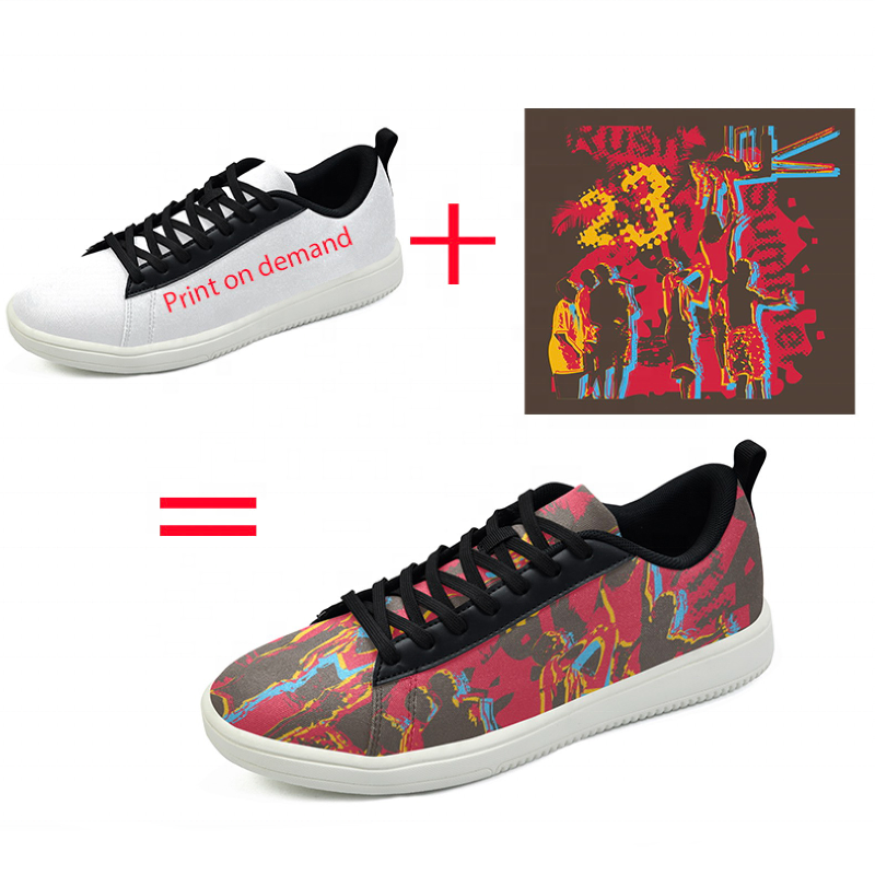 Hot Sale 3D Print Brand Design Custom Sport Breathable Walking Style Sneaker Manufacture Men Fashion Casual Shoes