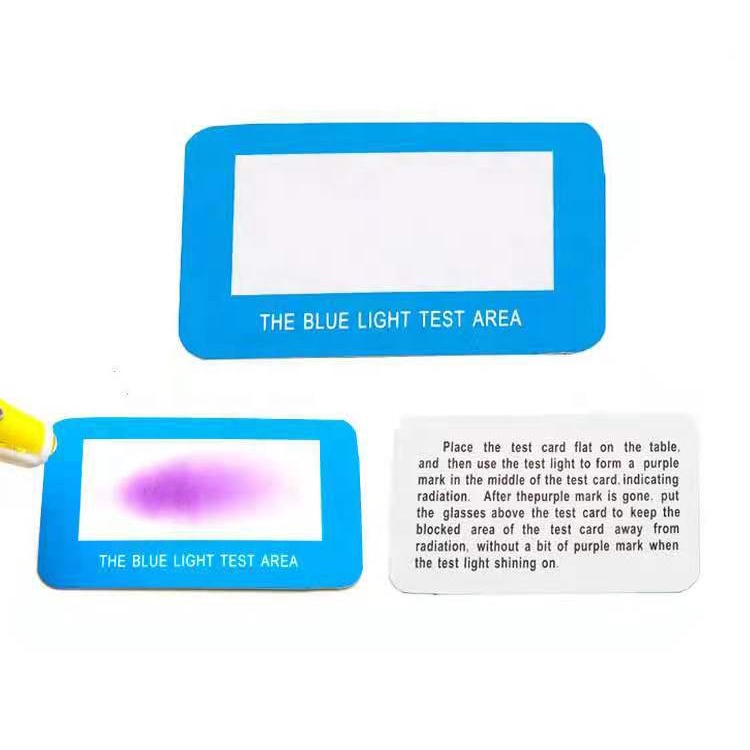 Custom Blue Light Blocker Blue Ray Proof Test Card for Optical Glasses
