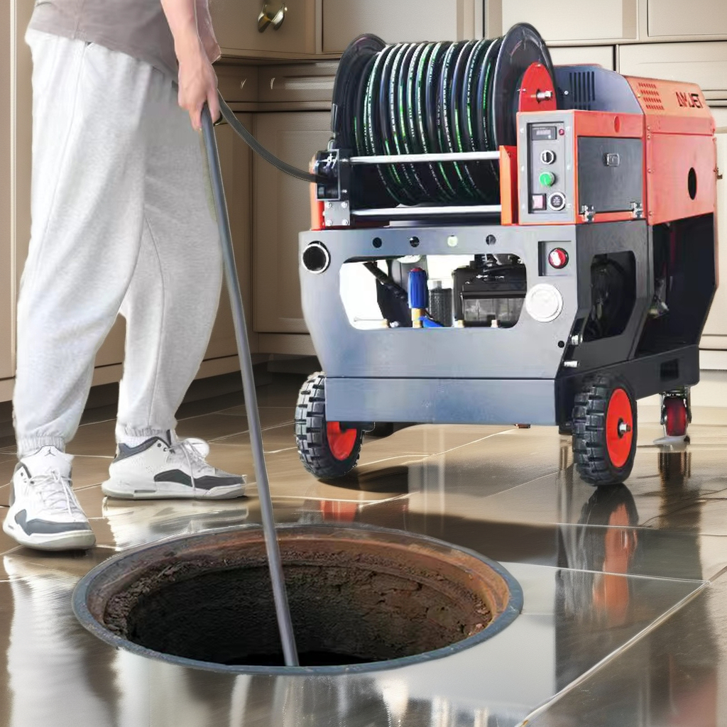Mammoth Series 3000psi 8gpm sewer unblocking sewer jetting machine for cleaning sewage high pressure water jet sewer cleaning