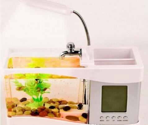 2018 explosion models usb mini goldfish tank lamp small multi-functional ecological aquarium office decoration