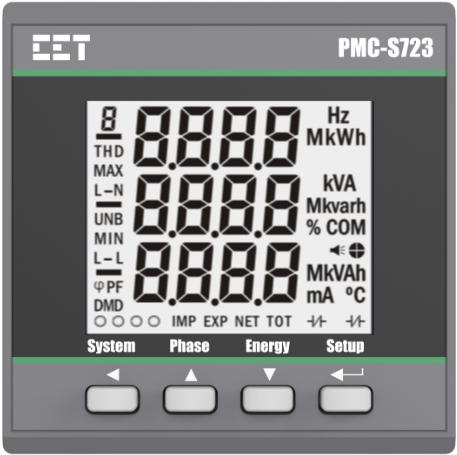 CET PMC-723-A генератор солнечной энергии цифровой двойной входной выходной Многофункциональный измеритель мощности с памятью