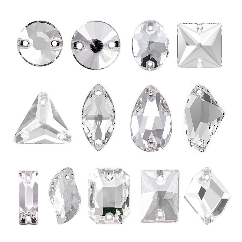 OLeeya Premium Sew on Rhinestones Flatback Technique Sew On Rhinestones Crystals For Wedding Dresses Evening Clothing