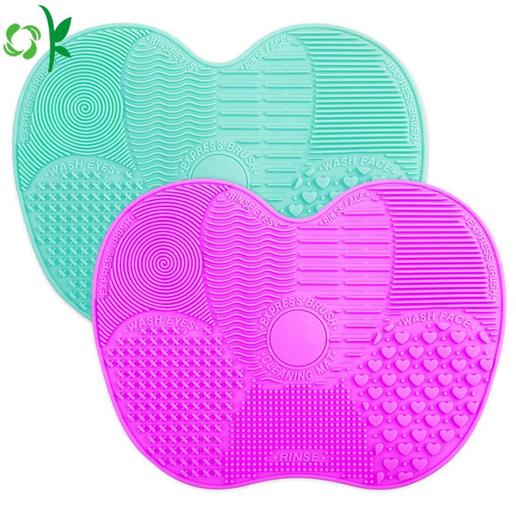 Силиконовый коврик OKSILICONE для чистки кистей для макияжа, 2 набора, коврик для чистки кистей для макияжа, коврик для чистки косметических кистей, портативный инструмент для мытья