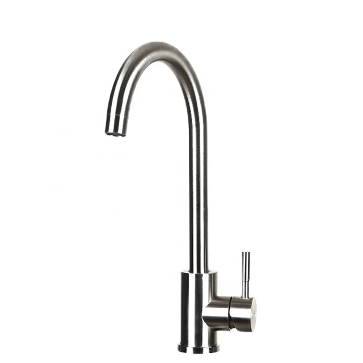 Kitchen Faucet Deck Mounted Sanitary Hot and Cold Single Handle Sink Stainless Steel Water Mixer Tap Metal Kitchen Faucets