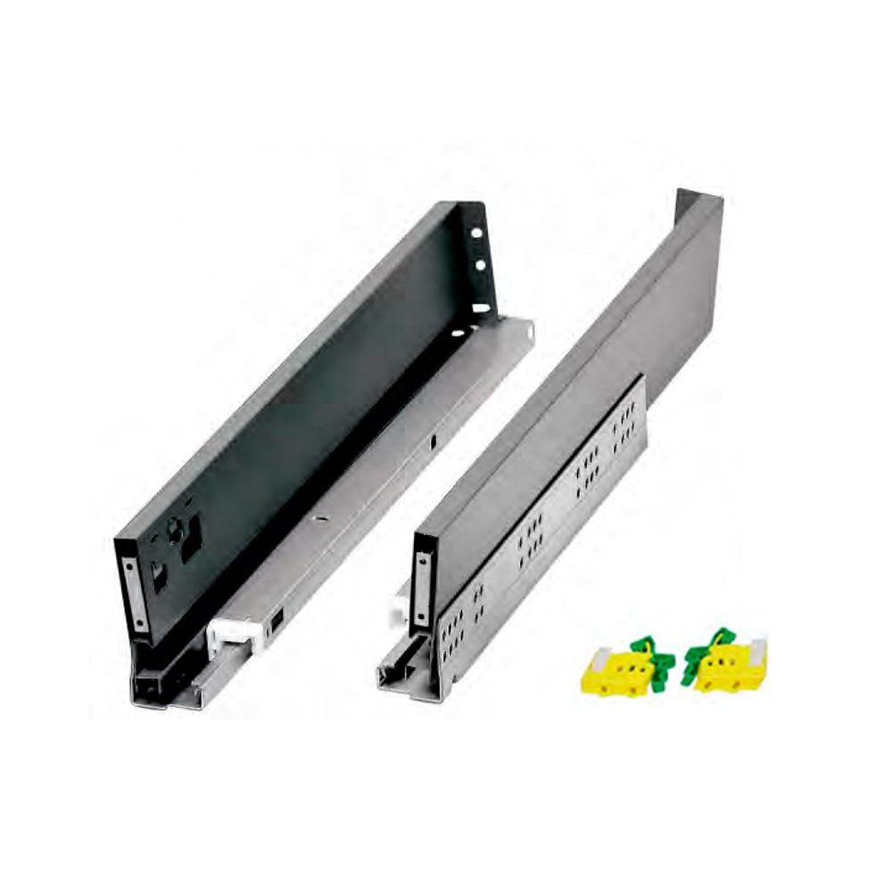 China soft closing metal slim kitchen tandem box double wall drawer slide for cabinet