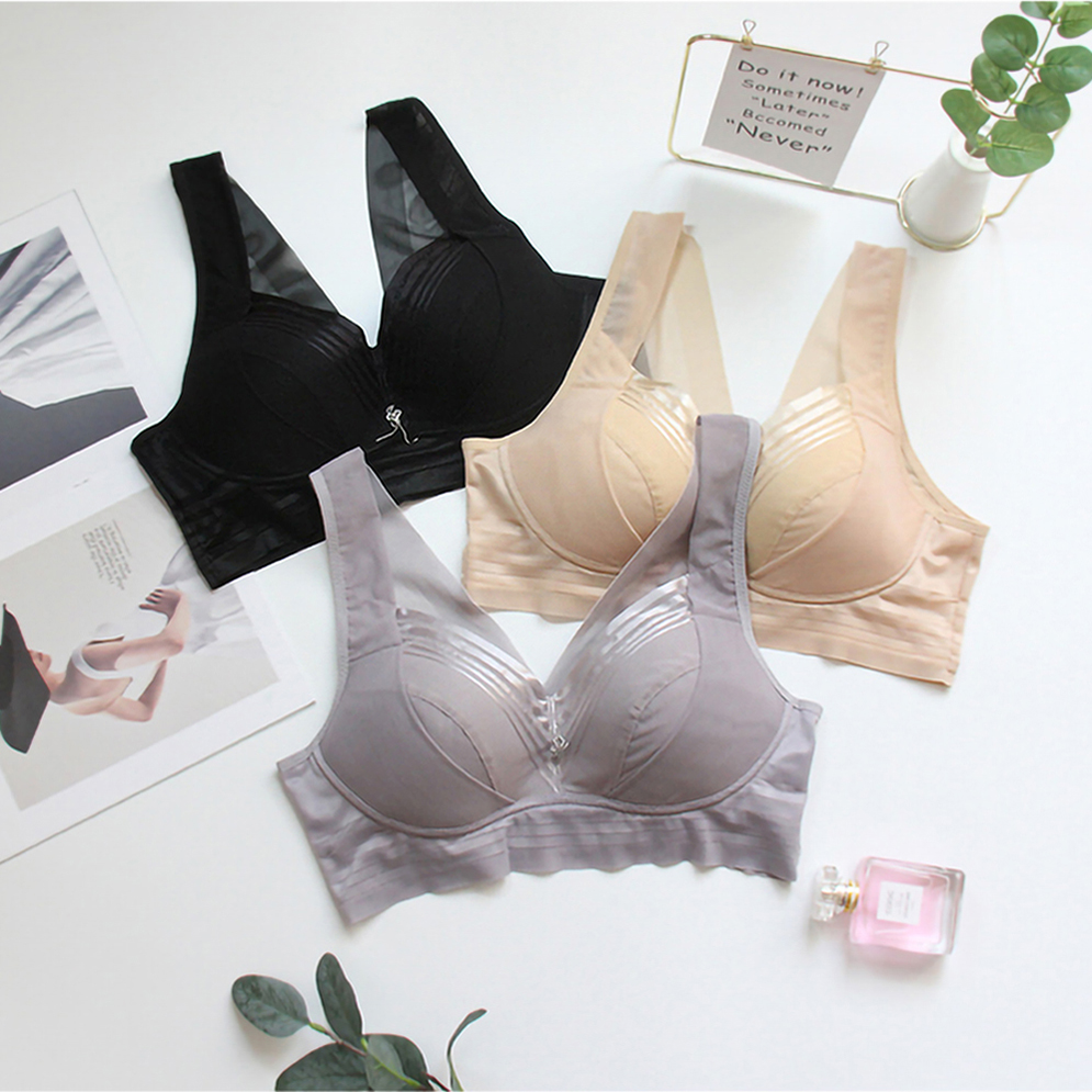 Ladies underwear seamless without steelring sexy breathable elastic bra for women