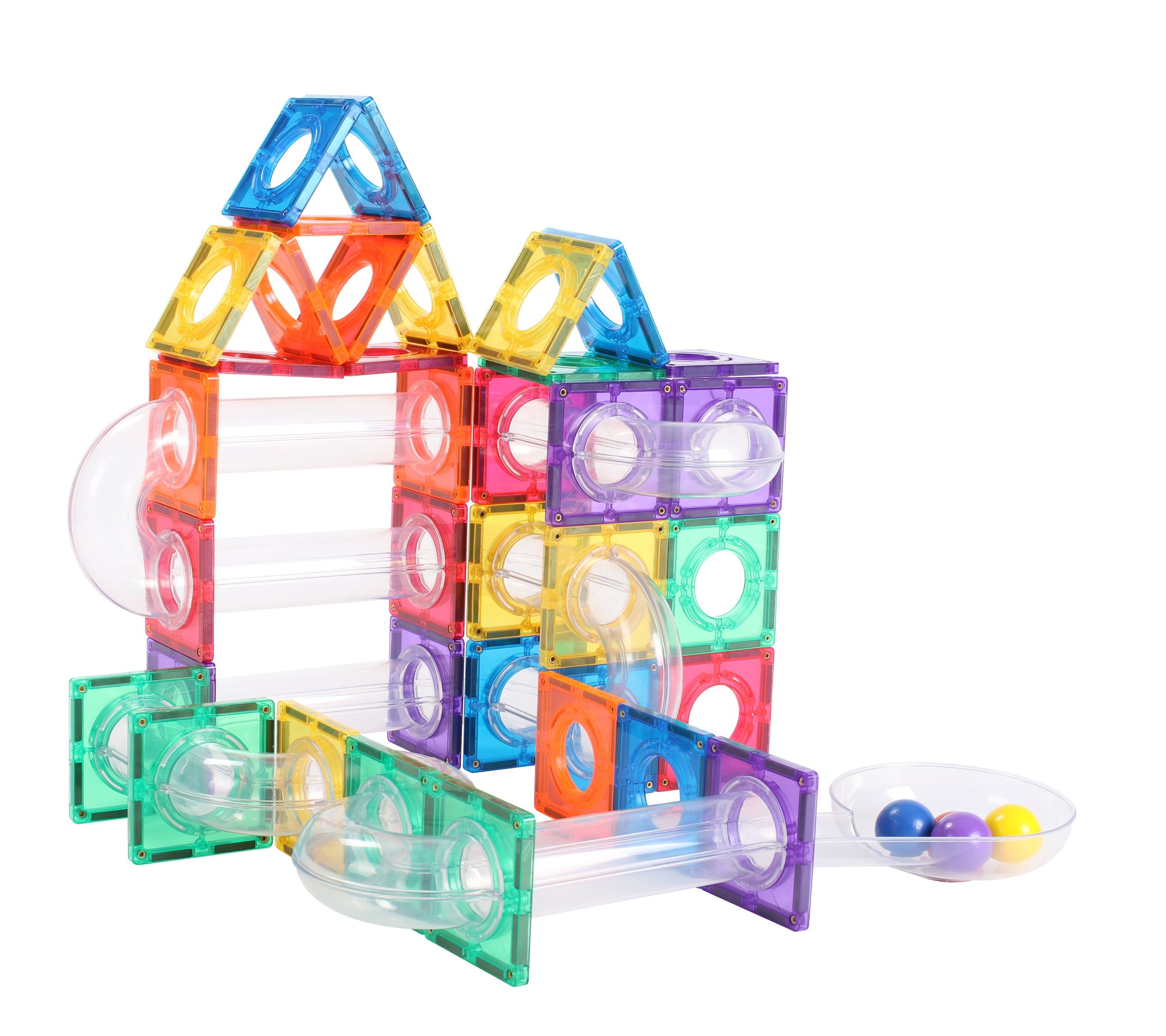 MNTL G8119 50pcs 3d magnetic wooden marble run construction puzzle racing rolling ball track toy set magnet toys for kids